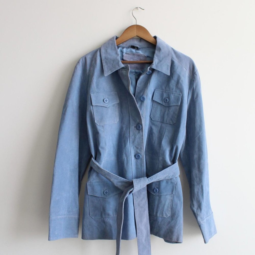 Light Powder Blue Real Suede Jacket by Dickies